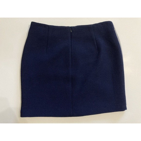 Thakoon Addition Women’s Navy & Gray Textured Mini Skirt Size 4 - Picture 2 of 6